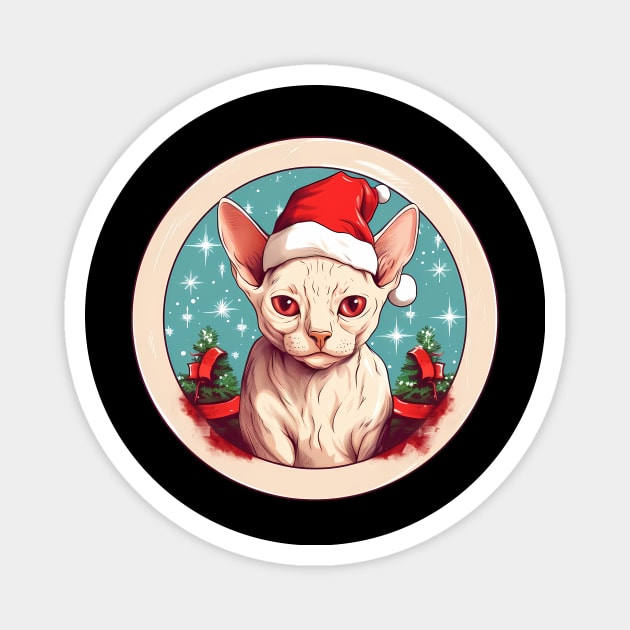 Devon Rex Cat Xmas, Love Cats Magnet by logiamerch